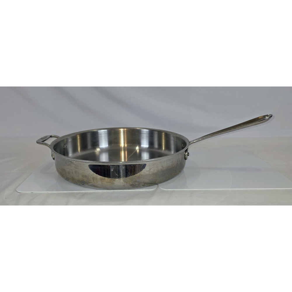 All-Clad D3 Tri-Ply Stainless Steel 6 Qt Saute Pan 13" Helper Handle NO LID